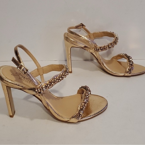Jewel Badgley Mischka Odette Slingback Sandals Shoes In Rose Gold Size 8 NWOB - Picture 3 of 6